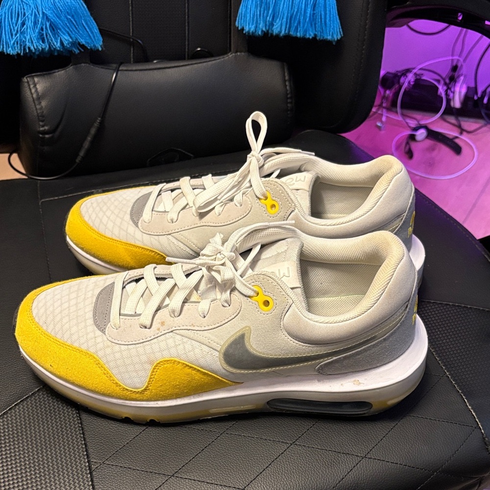Nike Air Max White and Yellow Sneakers